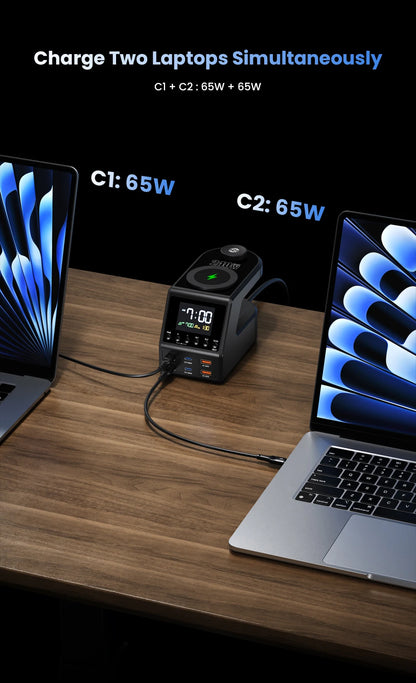 240W GaN Charging Station - 10-in-1 Fast USB-C Hub with Wireless & Alarm