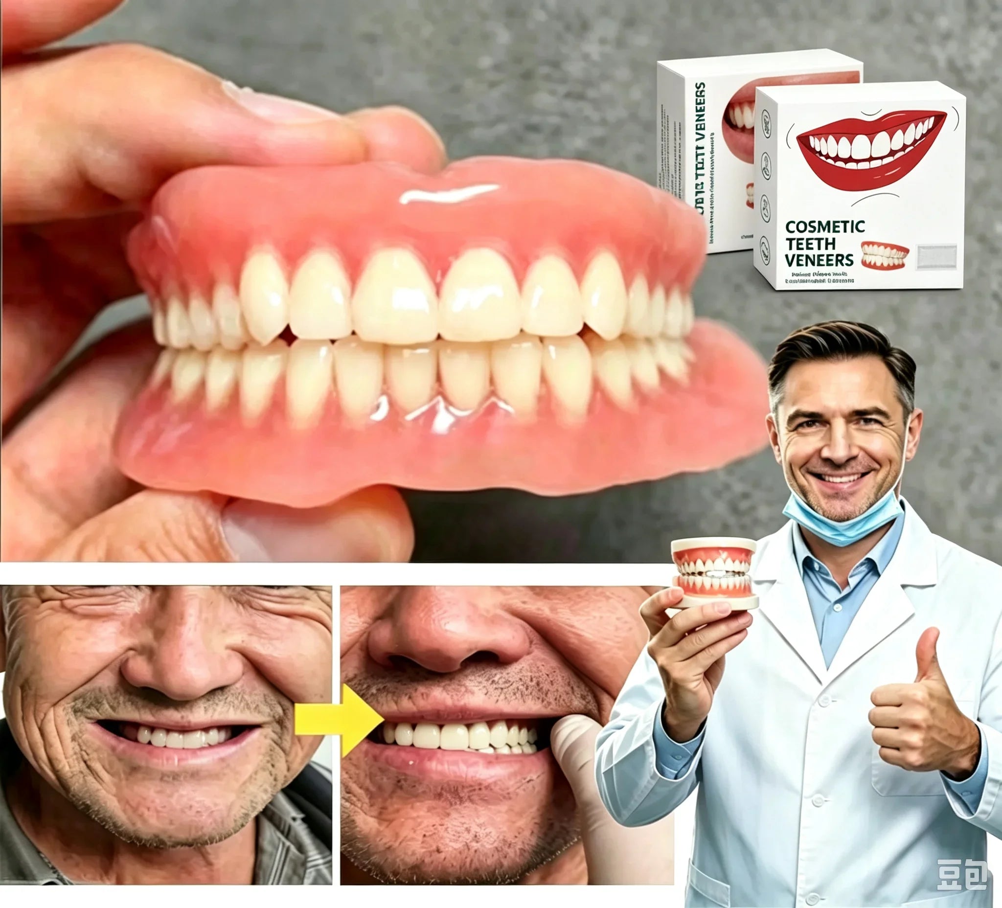 Instant Snap-On Smile Veneers – Custom Fit Reusable Cosmetic Teeth Restoration - 9