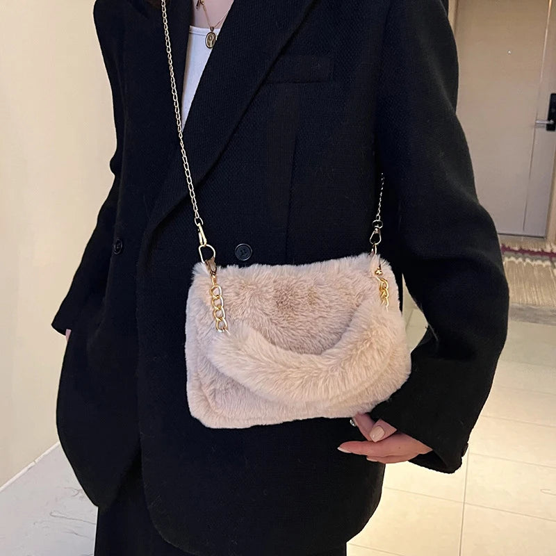 Luxury Plush Chain Crossbody