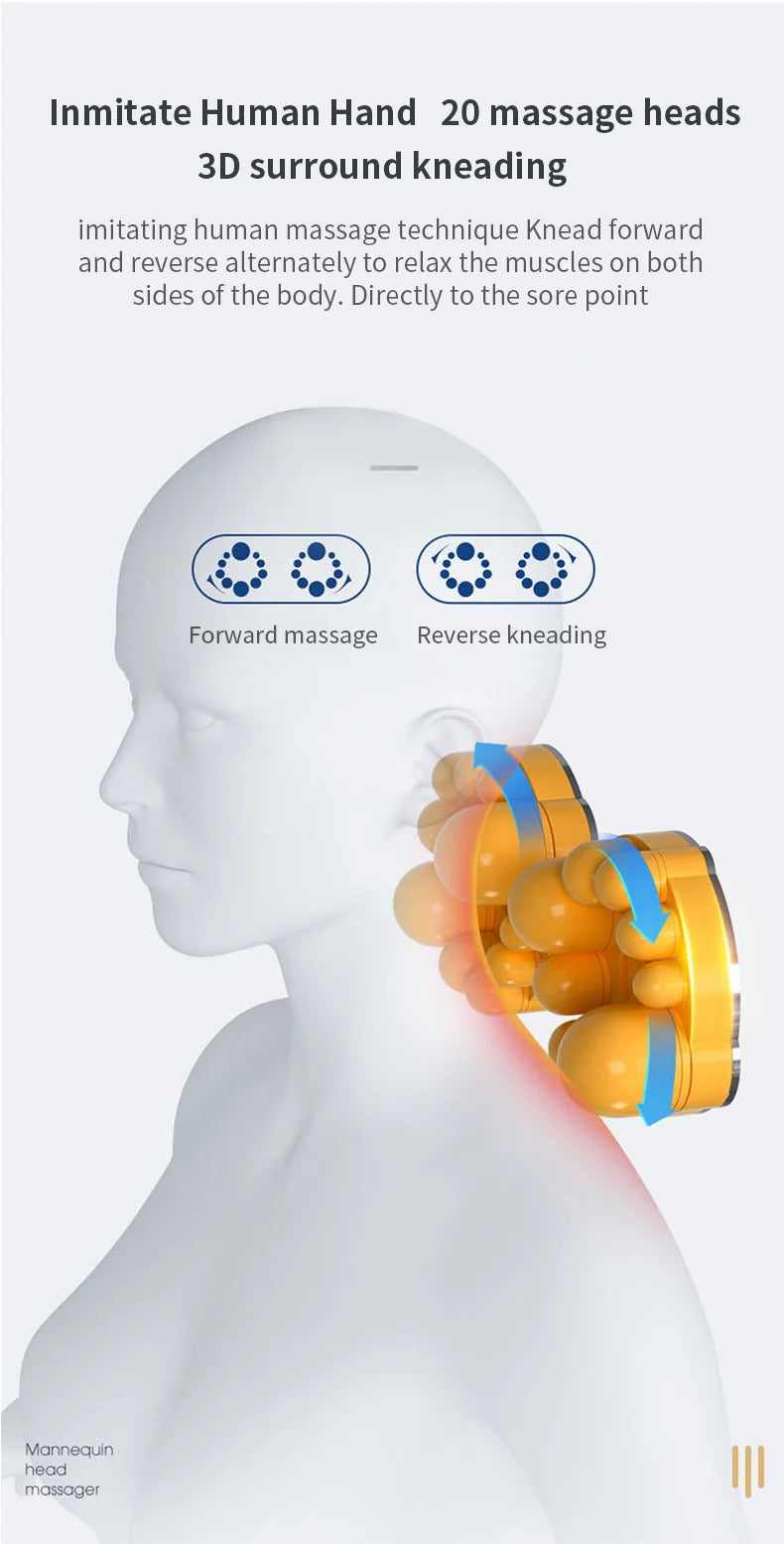 Electric Neck & Back Massage Pillow with Heat & Deep Tissue Kneading - 19