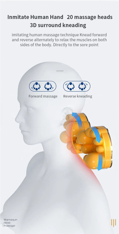 Electric Neck & Back Massage Pillow with Heat & Deep Tissue Kneading