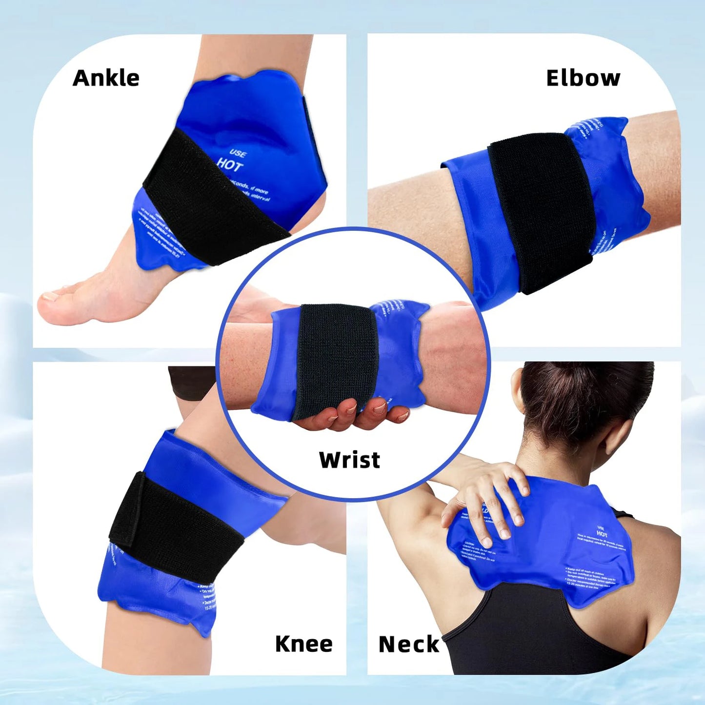 Ankle Ice Pack Wrap for Sports Injuries - Hot & Cold Therapy Support