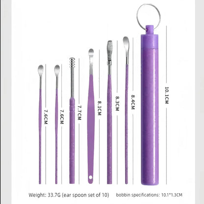 Professional Stainless Steel Ear Wax Removal Kit & Cleaning Tool Set
