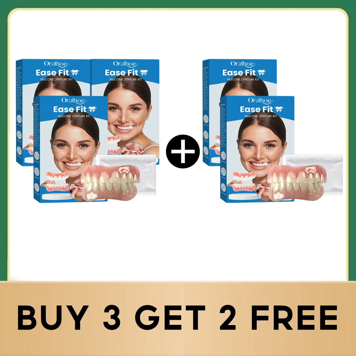 Comfortable Silicone Denture Set for Natural Looking Smile and Improved Chewing