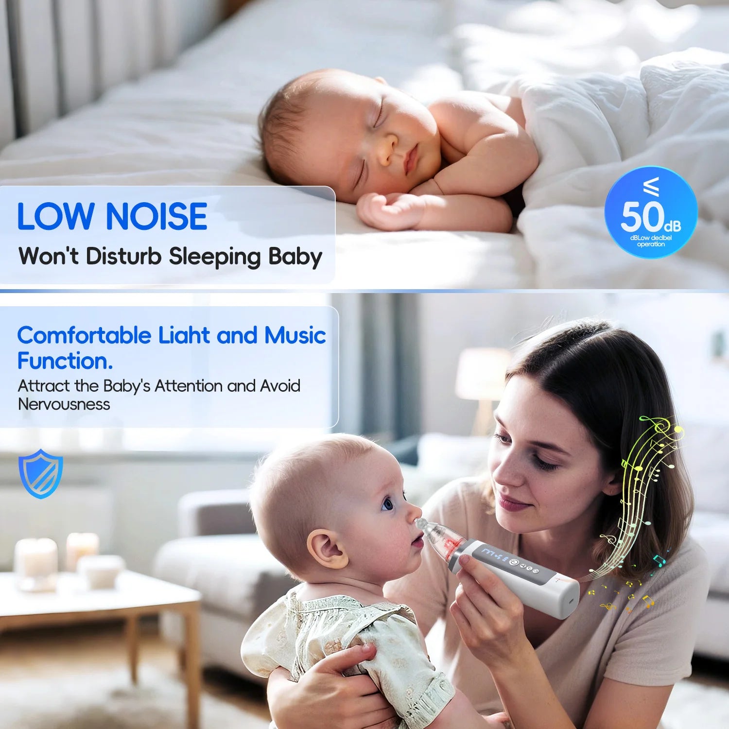 Electric Baby Nasal Aspirator - Safe & Gentle Automatic Nose Cleaner - 2