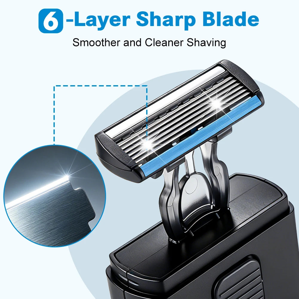 Retractable Portable Manual Travel Shaver for Men - Compact Folding Pocket Razor - 3