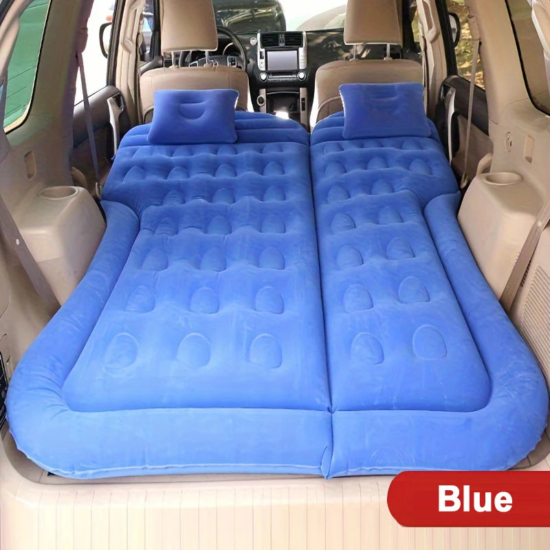 Universal Inflatable Car Air Mattress - Travel Bed & Portable Camping Mat with Pillows - 35