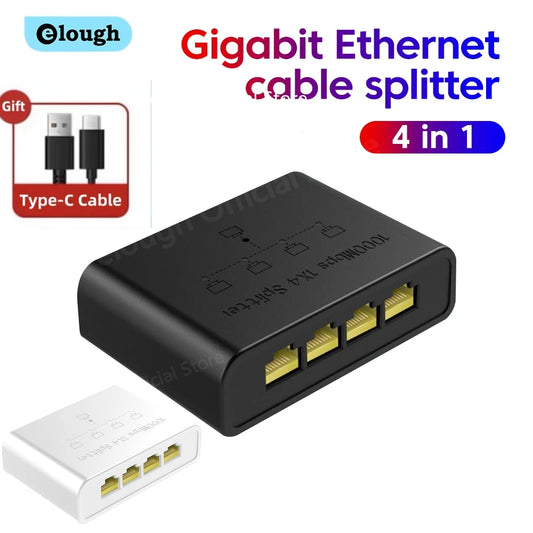 5-Port Gigabit Ethernet Switch - High-Speed RJ45 Network Splitter & Adapter