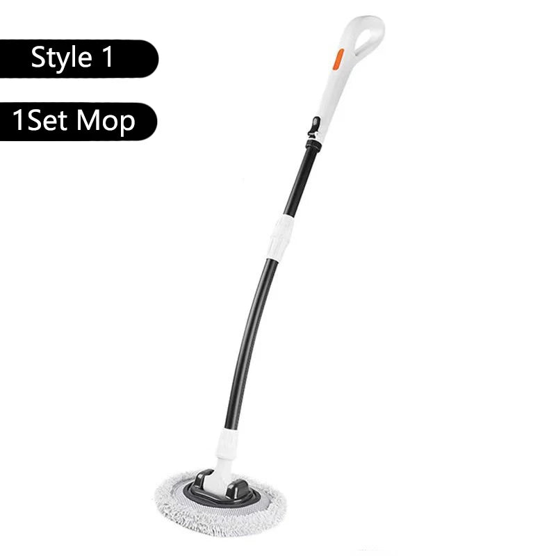 Telescoping Car Wash Mop with Curved Handle & Rotating Head - 38
