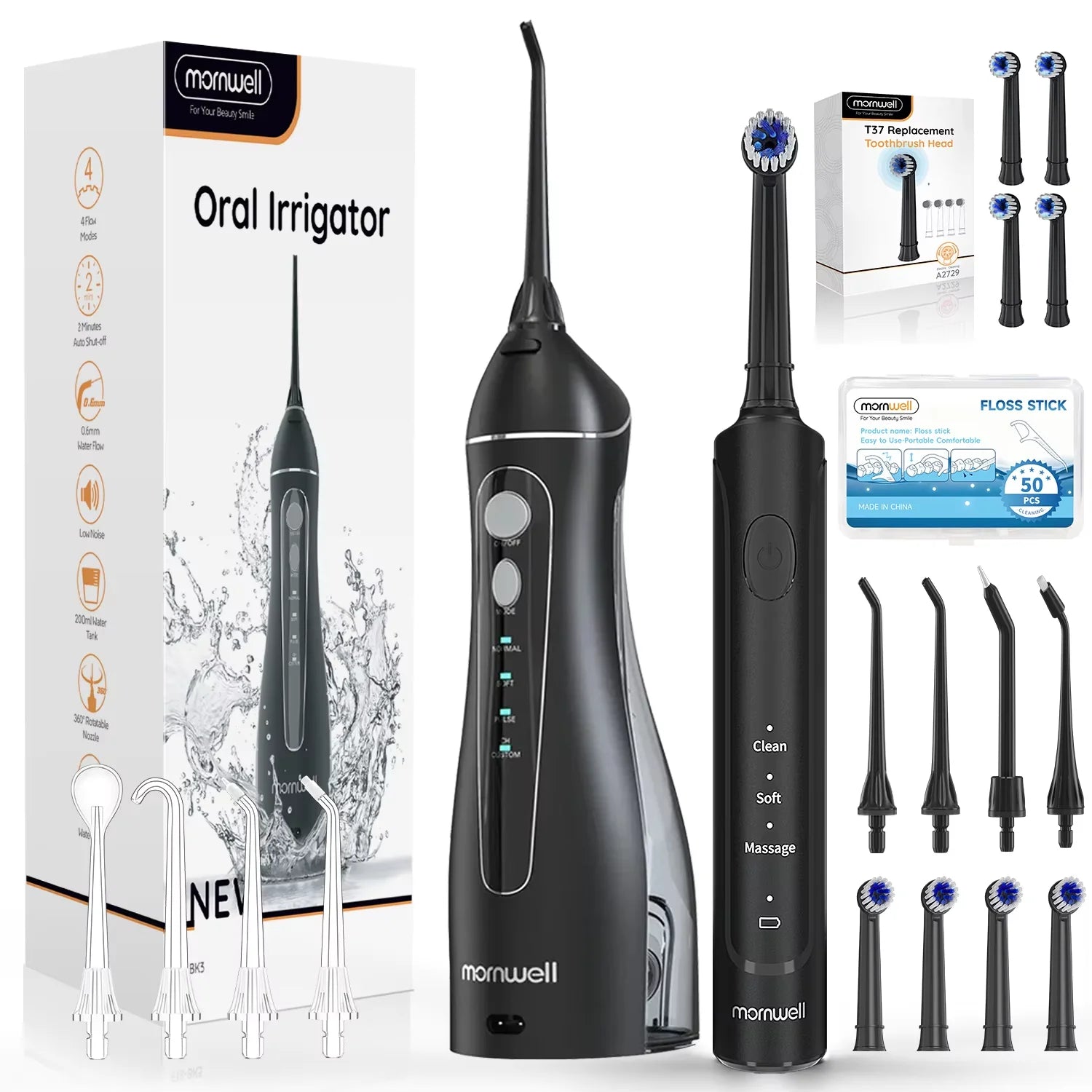 Electric Water Flosser and Sonic Toothbrush Set for Deep Teeth Cleaning & Gum Care - 1