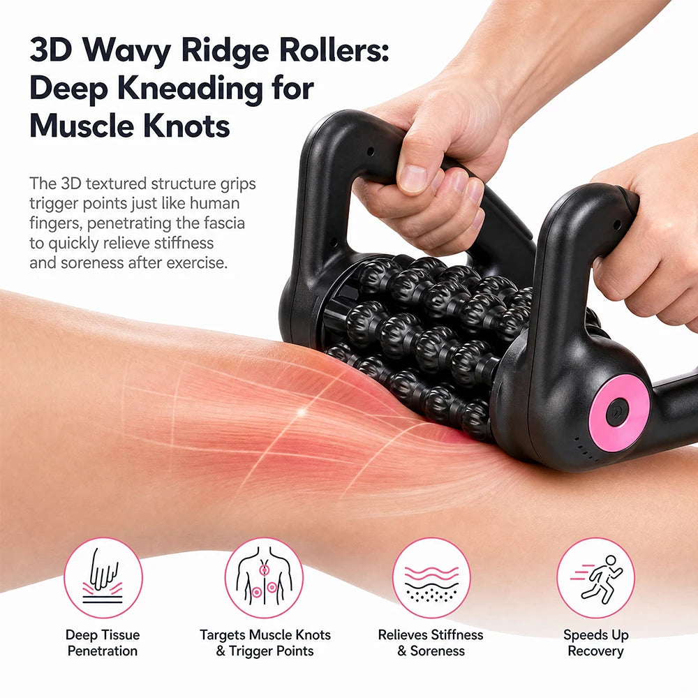 Electric Deep Tissue Fascia Roller Massager for Muscle Recovery
