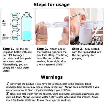 Electric Ear Wax Removal Irrigation System - Professional Home Ear Cleaning Kit