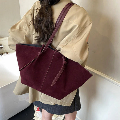 Luxury Retro Suede Shoulder Tote