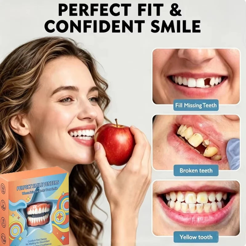 Comfort Silicone Dental Veneers - Natural Fit Simulation Teeth for Smile Restoration