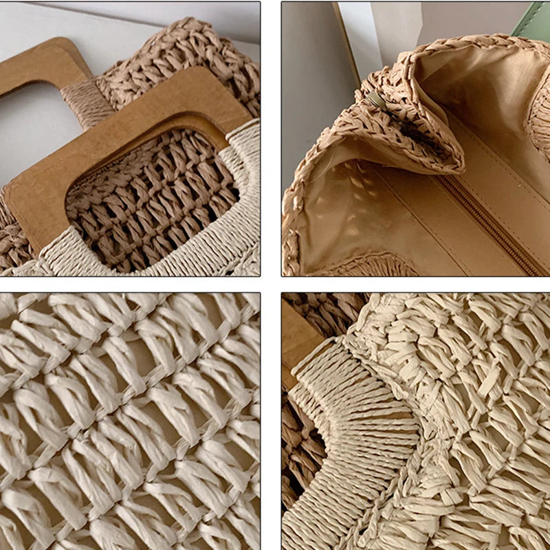 Luxury Woven Straw Beach Tote