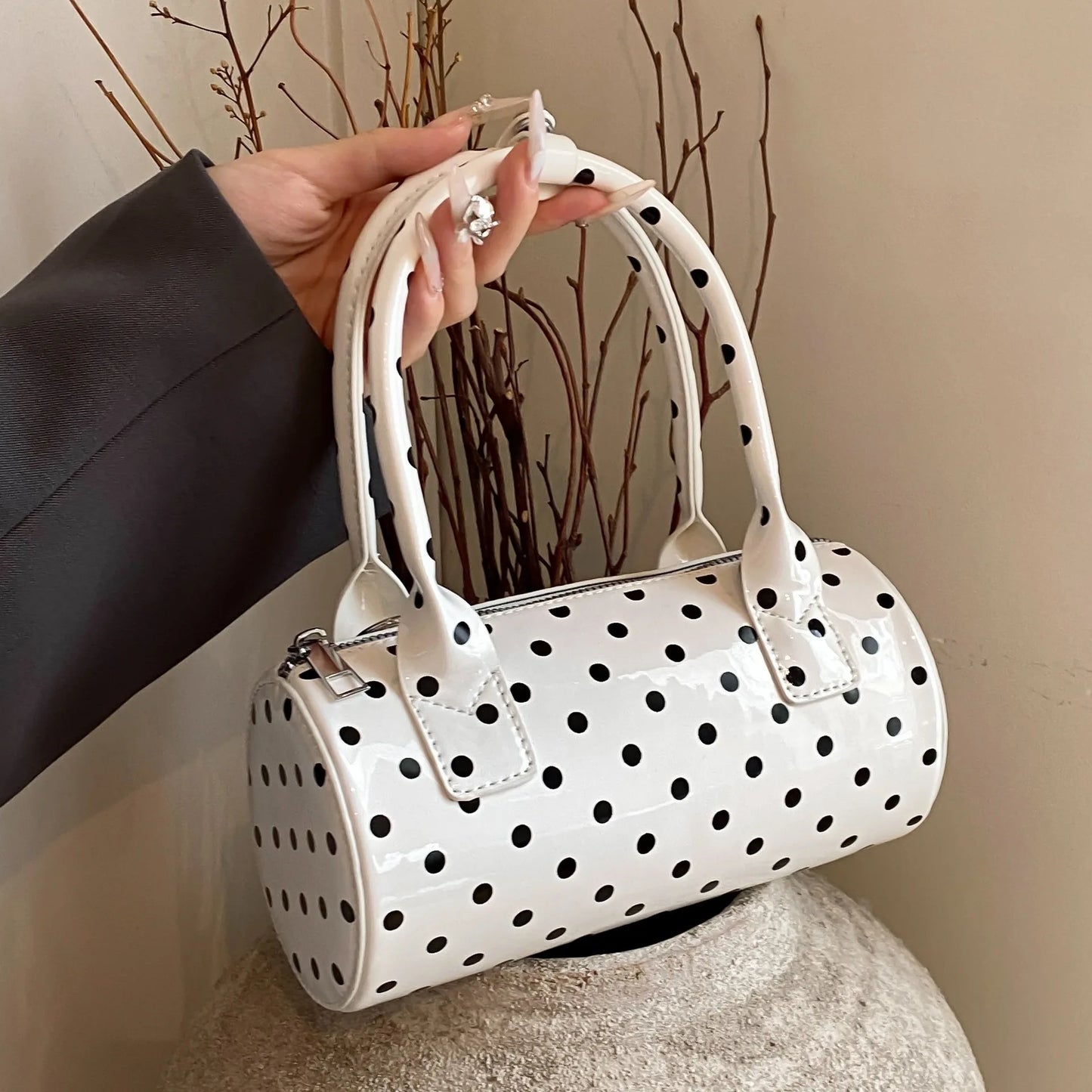 Luxury Polka Dot Boston Bag