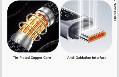 100W PD Fast Charging USB-C Cable with Digital Power Display