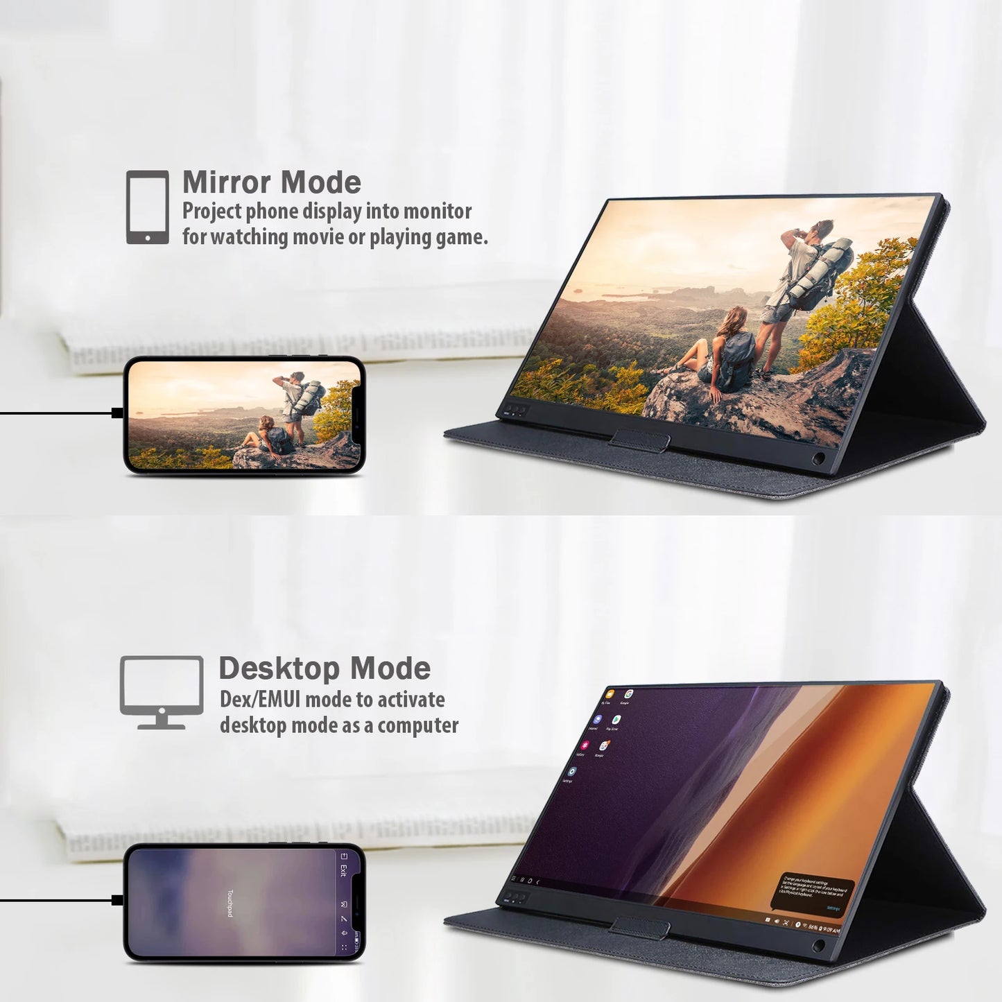 15.6" Portable Monitor 1080P IPS Full HD Laptop & Phone Second Screen