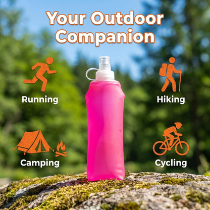 Collapsible Silicone Water Bottle - Lightweight Leak-Proof Travel Kettle