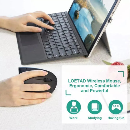 Wireless Ergonomic Vertical Mouse - 2.4GHz Optical Mouse with 3 Adjustable DPI