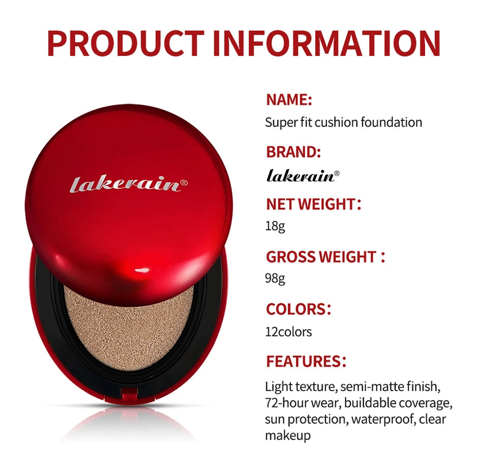 72H Waterproof Semi-Matte Cushion Foundation with Sunscreen