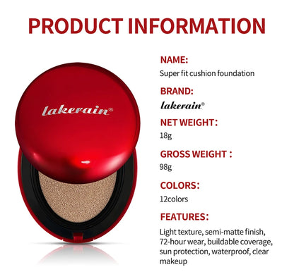 72H Waterproof Semi-Matte Cushion Foundation with Sunscreen