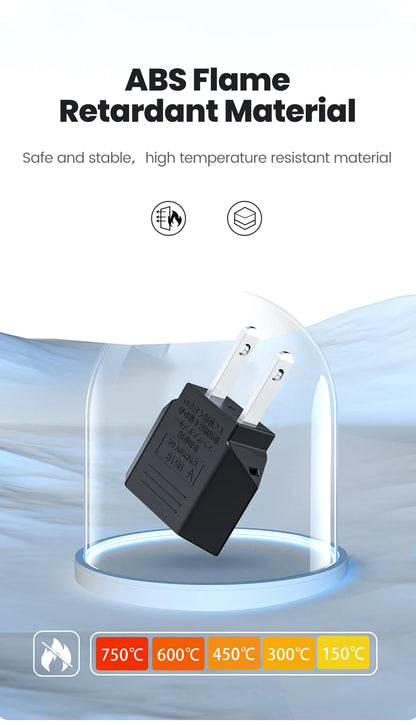 US to EU Travel Plug Adapter - Compact & Safe Universal Power Converter