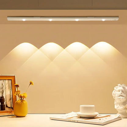 Ultra-Thin Motion Sensor Cabinet Light - Rechargeable Dimmable LED Under Counter Lighting