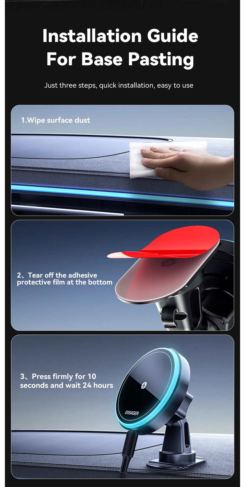 Magnetic Wireless Car Charger & Phone Holder for iPhone 16/15/14 - 21