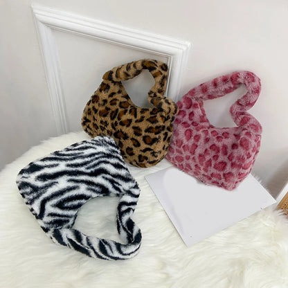Luxury Leopard Print Plush Bag