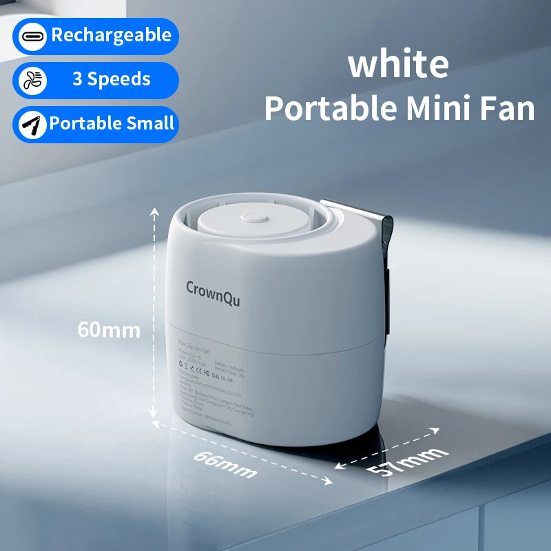 Portable Waist Clip Fan - Rechargeable Turbo Neck Fan for Outdoor Cooling - 16