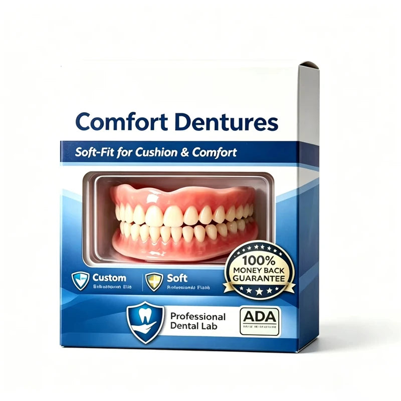 Comfort Fit Silicone Denture Set - Upper & Lower Instant Smile Veneers