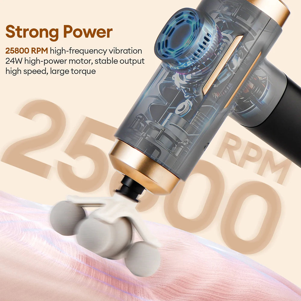 11-in-1 Deep Tissue Massage Gun with 99 Speeds & LED Touch Screen