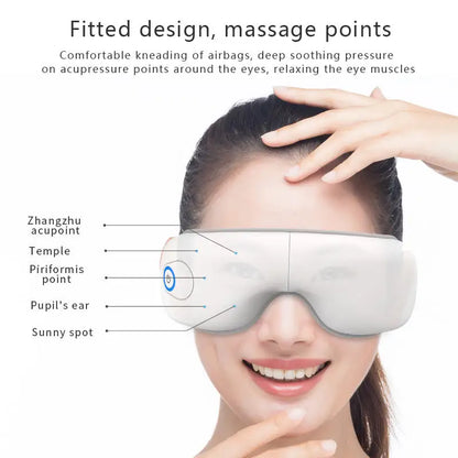 Smart Air Pressure Eye Massager with Heat & Vibration for Stress Relief