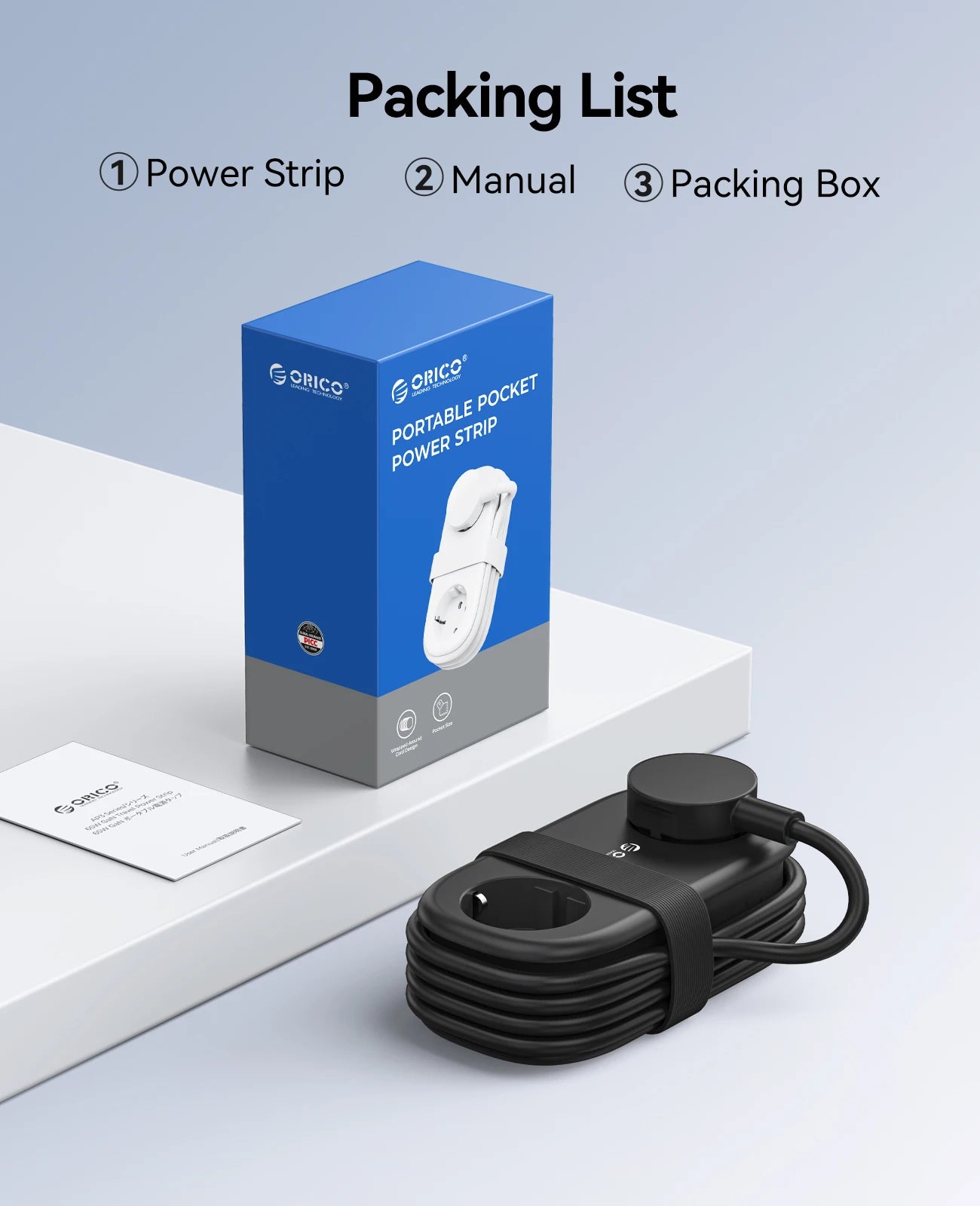 65W GaN 6-in-1 Fast Charging Power Strip - 2 AC Outlets, 2 USB-A, 2 USB-C - 8