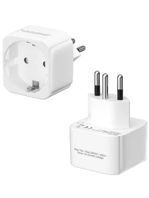 Universal Travel Plug Adapter 2-Pack - Convert EU to US, IT, CH, SA