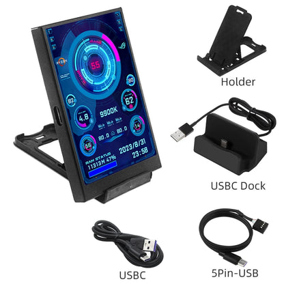 3.5" IPS PC Hardware Monitor - Real-Time CPU GPU RAM Temperature Display