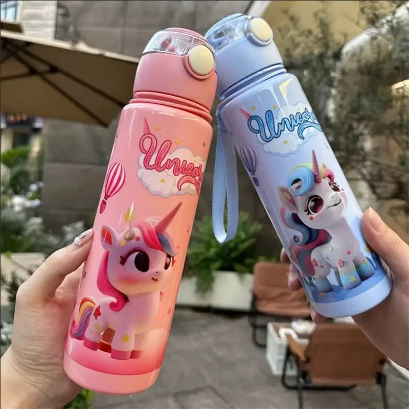 700ml Cartoon Straw Water Bottle – Leak-Proof Portable Kids Sports Cup