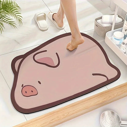 Cute Animal Diatomaceous Earth Bath Mat - Quick Dry & Non-Slip