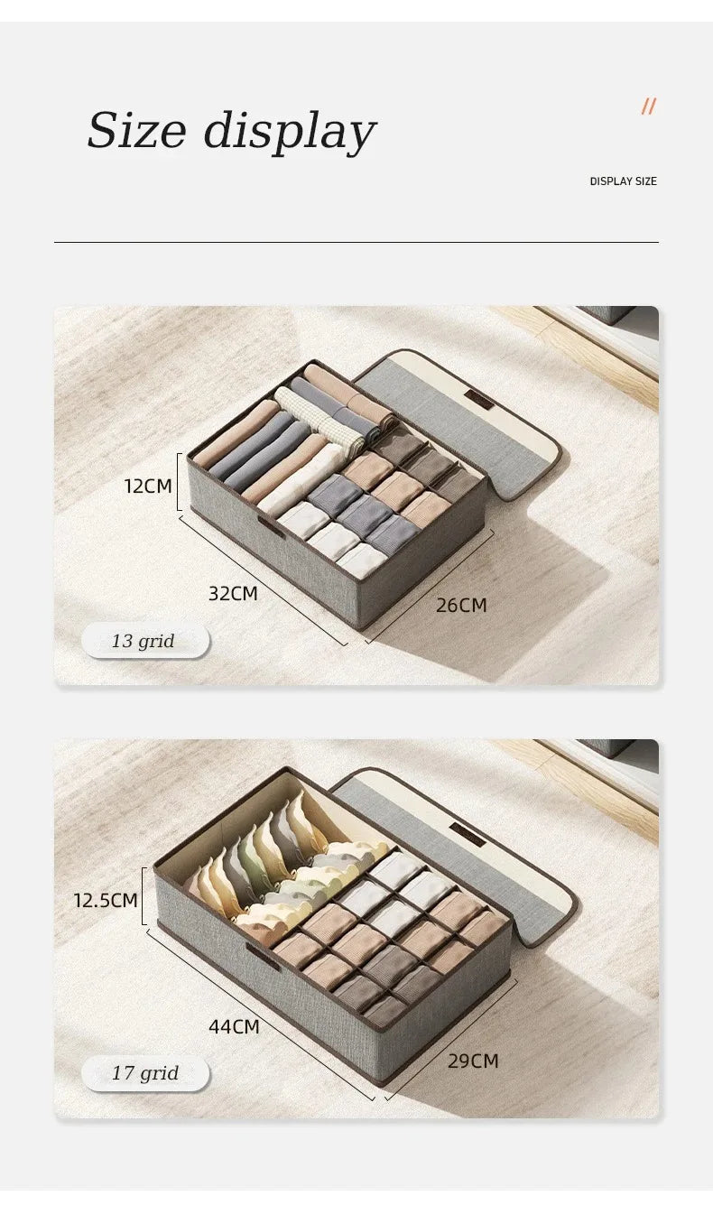 Foldable 3-in-1 Drawer Organizer for Underwear & Socks