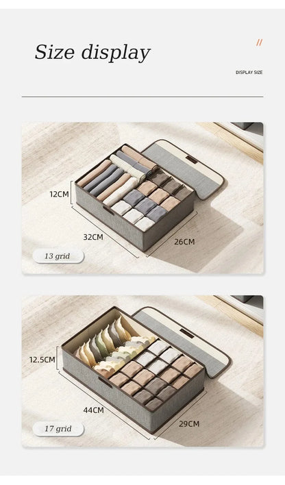 Foldable 3-in-1 Drawer Organizer for Underwear & Socks