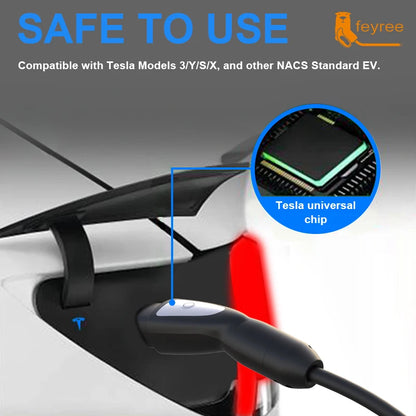3.5KW Portable EV Charger for Tesla NACS - Adjustable Home Charging Station
