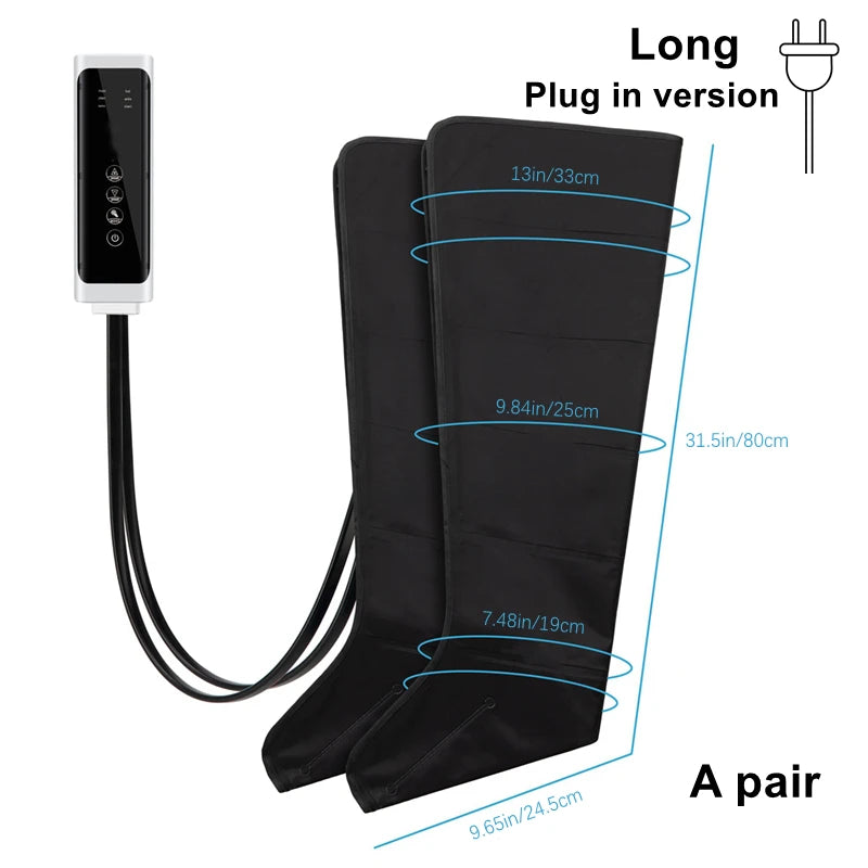 Electric Pneumatic Leg Massager - Full Leg Air Compression Recovery System - 18