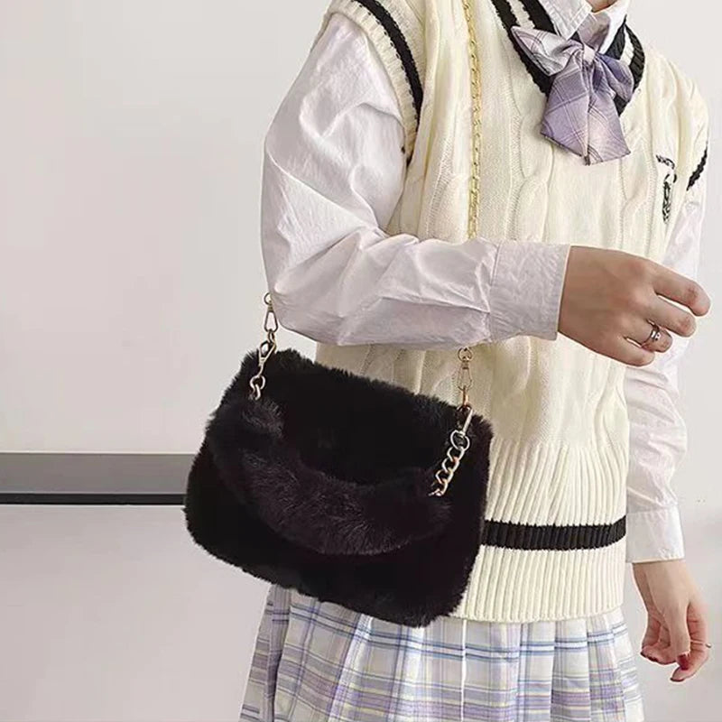 Luxury Plush Chain Crossbody