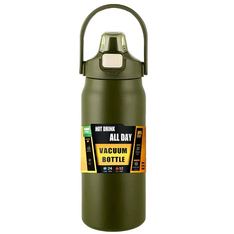 Insulated Stainless Steel Vacuum Flask - 24H Cold & 8H Hot Water Bottle - 22