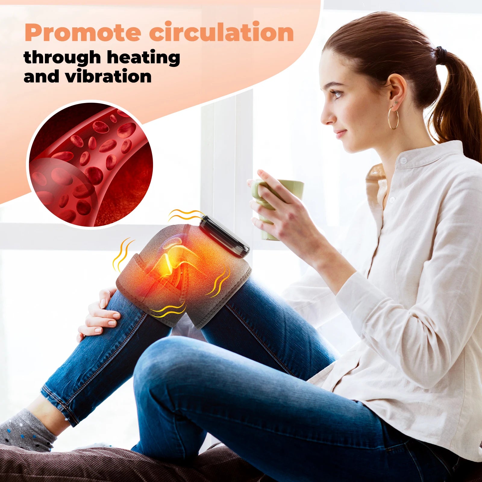3-in-1 Heated Knee Massager with Vibration & Cordless Heating Therapy - 10