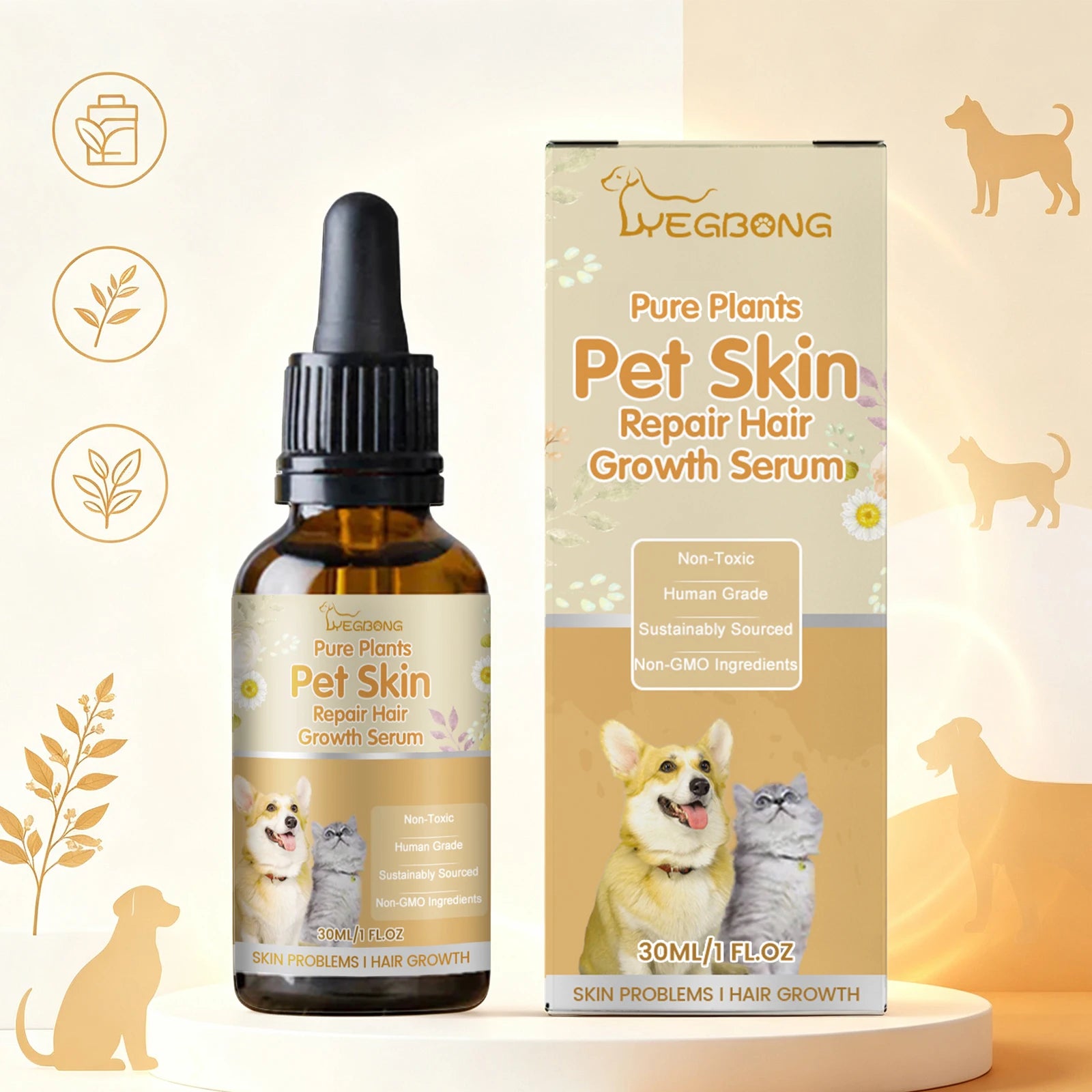 Pet Skin & Hair Growth Repair Serum for Dogs and Cats - 2