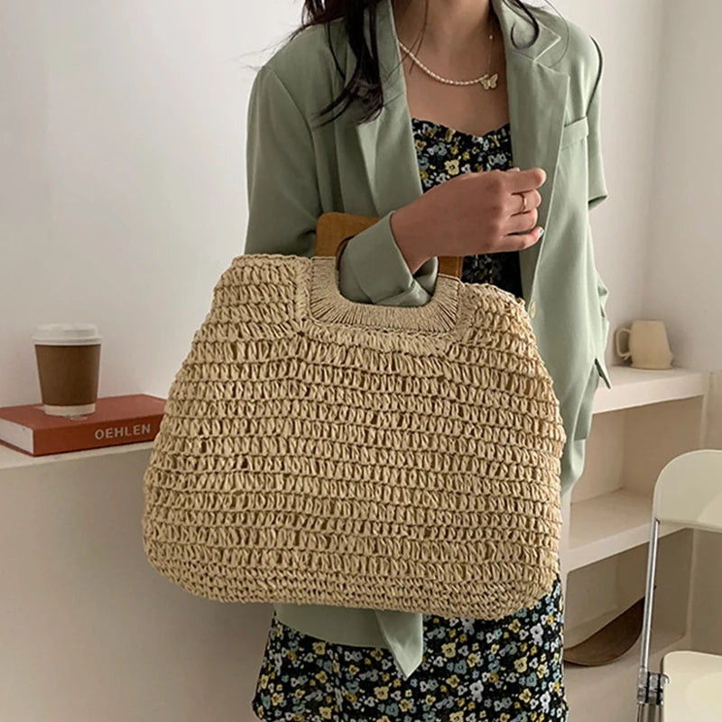 Luxury Woven Straw Beach Tote