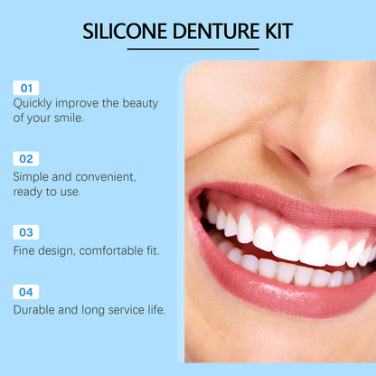 Comfortable Silicone Denture Set for Natural Looking Smile and Improved Chewing