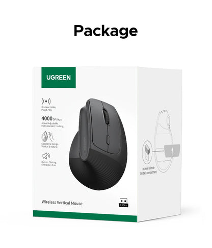 Ergonomic Vertical Wireless Mouse - Bluetooth & 2.4G 4000DPI Silent Mouse